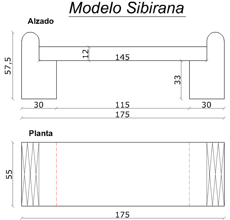 Stone bench model Sibirana